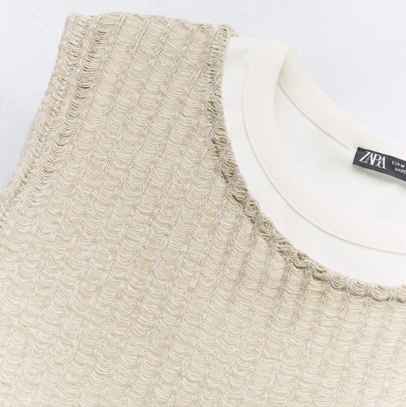 Zara TOP With CONTRAST Vest - Picture 3 of 9